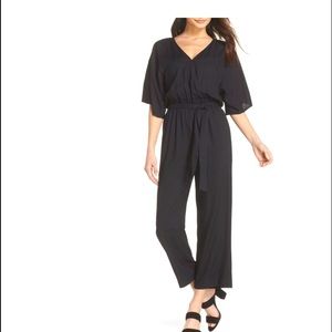Paige Cropped Black Jumpsuit
